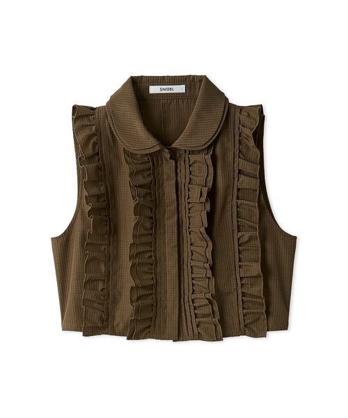 SNIDELノースリクロップドフリルシャツ ノースリクロップドフリルシャツ（シャツ/ブラウス）｜SNIDEL