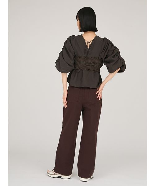 emmi atelier タグ付さ新品 イージールーズデニムパンツ BLU emmi（エミ）の「【emmi atelier】イージールーズデニムパンツ
