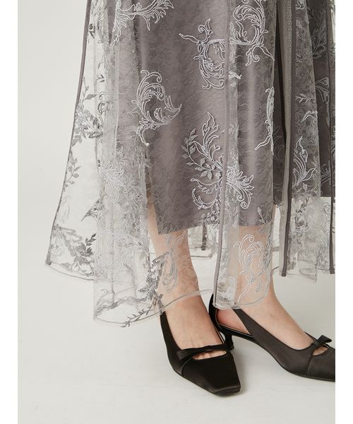 【 fray id 】EMBROIDERY LACE DRESS コードフラワーレースドレス(ドレス)｜ワンピース｜FRAY I.D（フレイ