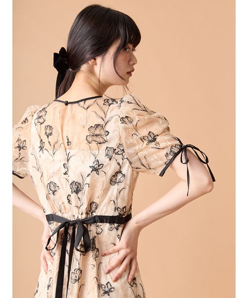 ラインフラワーエンブロイダリードレス(508407000)｜阪急百貨店