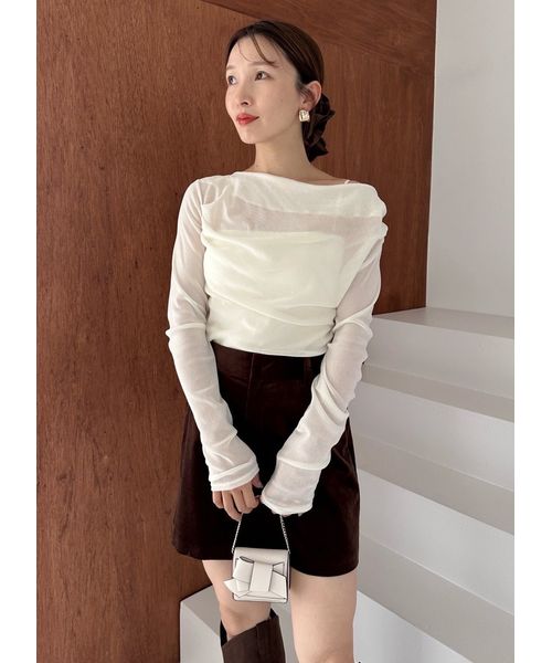 デコルテタックフロッキーチュールトップス(508369214)｜阪急百貨店