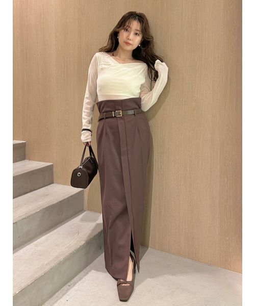 【FRAY I.D】デコルテタックフロッキーチュールトップス デコルテタックフロッキーチュールトップス(508369214)｜阪急百貨店