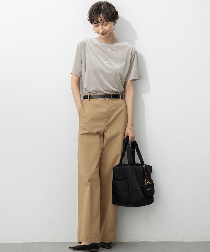 【洗える】シアーベロア リラックス Tシャツ 洗える】シアーベロア リラックス Tシャツ(508414568)｜阪急