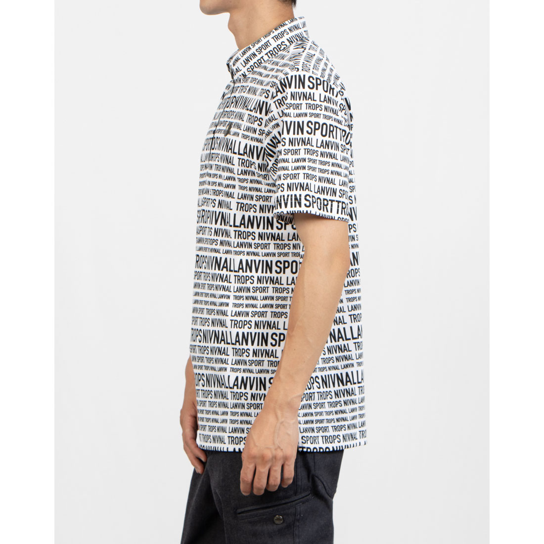 LANVIN SPORT ランバン スポール 長袖ポロシャツ ホワイト系 40 訳あり LANVIN SPORT ランバンスポール 長袖ポロシャツ ハーフ