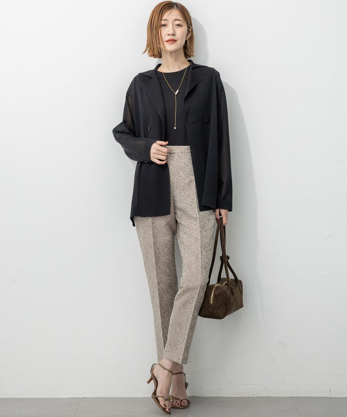 洗える】シアー ダブルブレスト ニット ジャケット(508368365)｜阪急