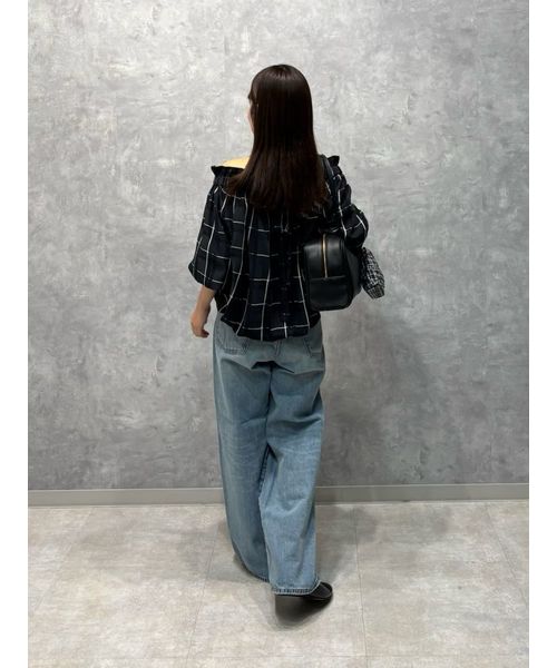 ダメージ加工ルーズストレートデニムパンツ(508430812)｜阪急