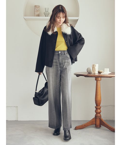 2wayファーカラーリバーショートコート(508433698)｜阪急百貨店公式