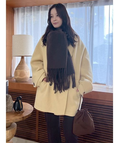 POPPY あさぎーにょ パイピングレトロコクーンコート ブラウン　S あさぎーにょ poppy コクーンコート - メルカリ