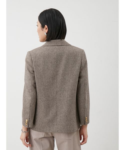 DT♪ AFFETTO1 ダブルブレストキャンバスブレザー 関税込 チェック金釦ダブルブレストブレザー(508433704)｜阪急百貨店