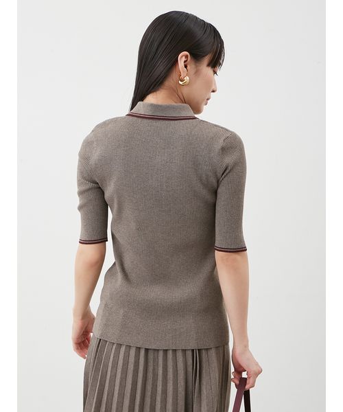 WEB限定カラー】【セットアップ対応】ポロ衿リブニットプル