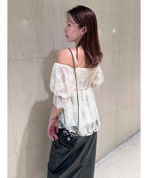 CHANEL シルクオフショルダーチュニック バリエオフショルレースチュニック(508434257)｜阪急百貨店公式