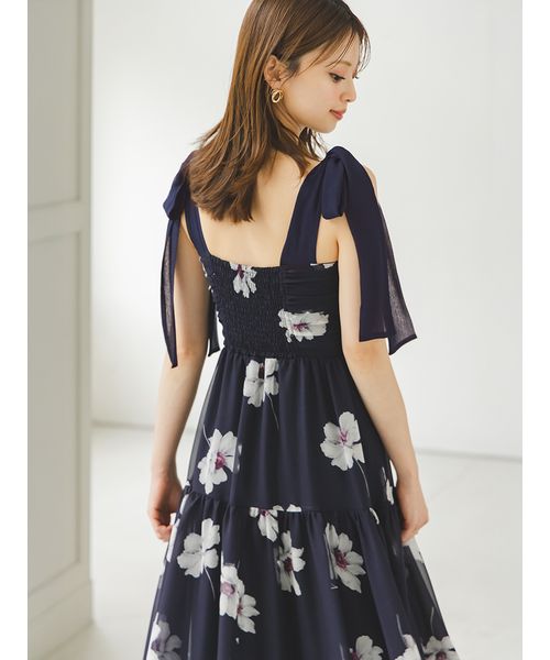 FLOWER COLLECTION】プリントショルダーリボンワンピース(508434264