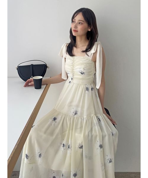 FLOWER COLLECTION】プリントショルダーリボンワンピース(508434264