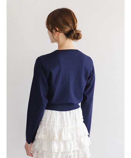 FLOWER COLLECTION】ビジューボタンニットカーディガン
