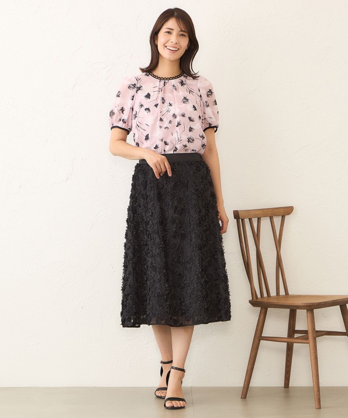 L】立体フラワー刺しゅう スカート(508436647)｜阪急百貨店公式