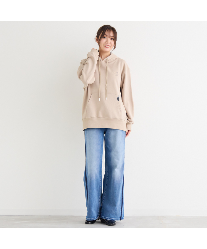 手洗いOK・HAPPY FACE】エマちゃんコラボプリントフーディーパーカー