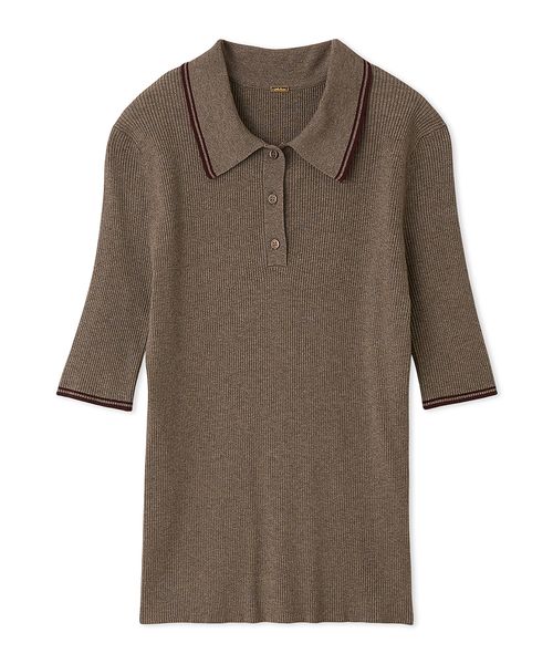 ミラオーウェン＊ポロ衿リブニットプルオーバー＊新品 WEB限定カラー】【セットアップ対応】ポロ衿リブニットプル