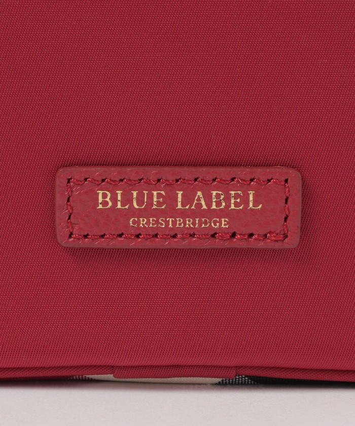 BLUE LABEL ポーチ レッド チェック柄 パーシャルクレストブリッジチェックナイロンポーチ(508344292