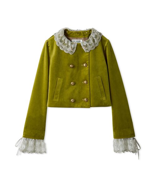 L.B CANDY STOCK]スカラップビジューアタッチドジャケット(508364597