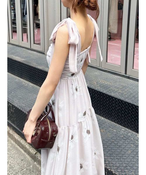 FLOWER COLLECTION】プリントショルダーリボンワンピース(508434264