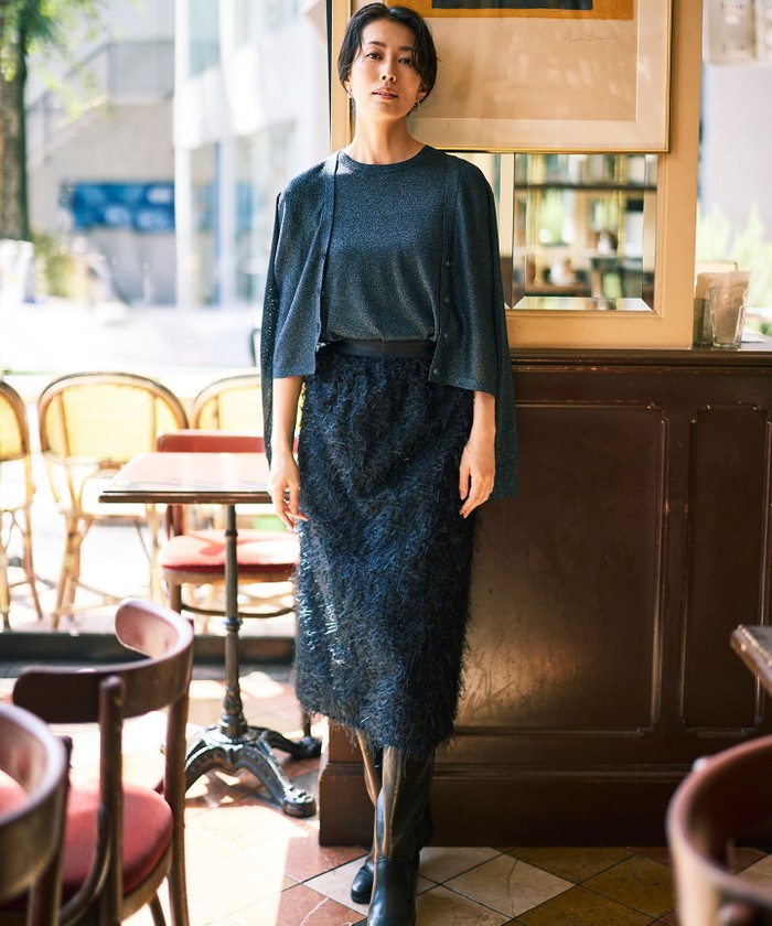 エブール　ミックスカラーラメ ニットカーディガン ミックスカラーラメ ニットカーディガン | ebure (Women