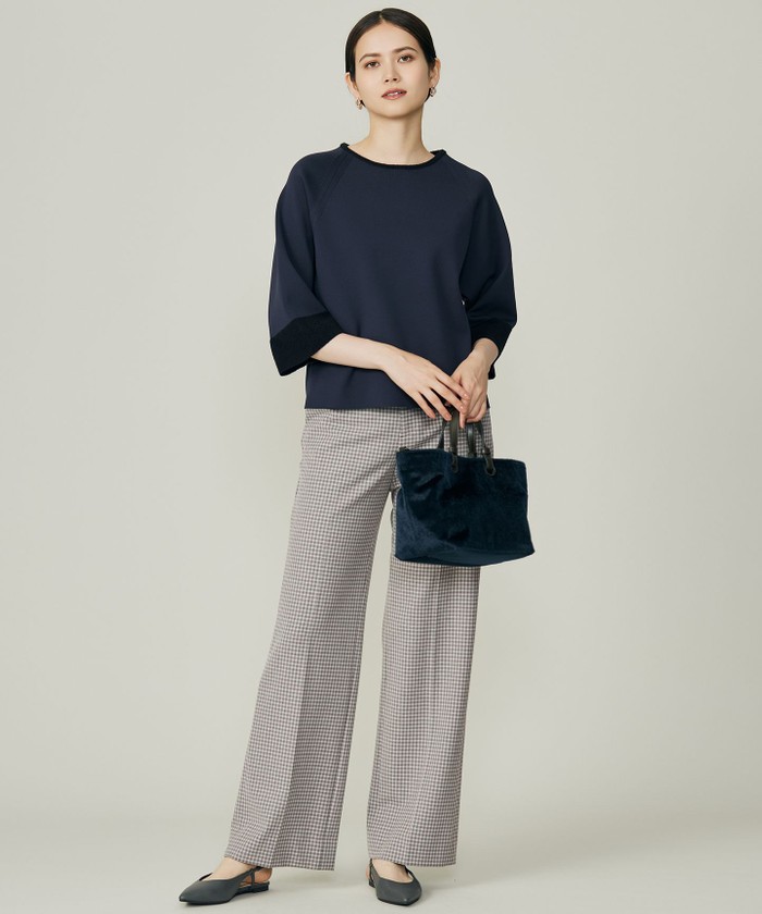 19号サイズまで展開・洗える】TRギャバチェック柄ストレート