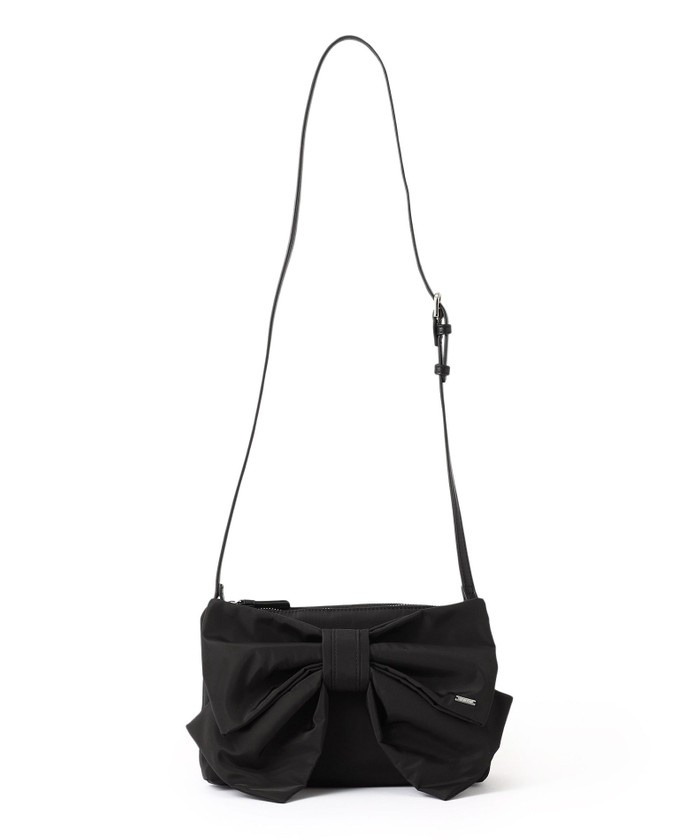 新品【トゥービーシック】グログランリボン　ショルダートートバッグ　ブラック TO BE CHIC トゥービーシック ビーズリボンプリーツショルダー