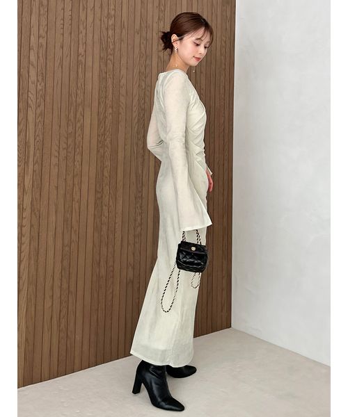 SNIDEL スナイデル フロッキーベロアドレープドレス フロッキーベロアドレープドレス（ドレス）｜SNIDEL（スナイデル