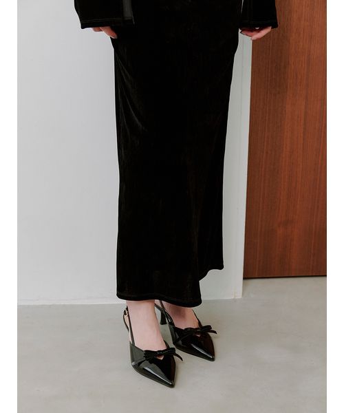 snidel フロッキーベロアドレープドレス フロッキーベロアドレープドレス(マキシ・ロングワンピース