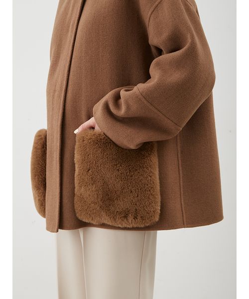 MilaOwen 2WAYファーポケットリバーコート　CML WEB限定カラー】2wayファーポケットリバーコート(508487929)｜阪急