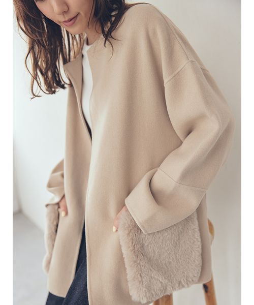 WEB限定カラー】2wayファーポケットリバーコート(508487929)｜阪急