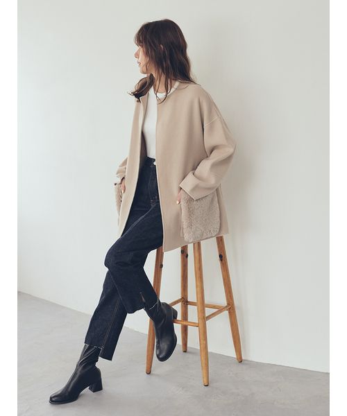 WEB限定カラー】2wayファーポケットリバーコート(508487929)｜阪急