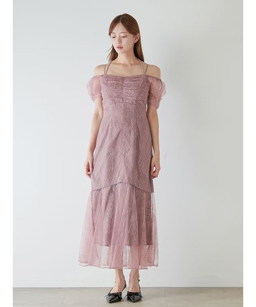 ギャザードレープレースドレス(508453997)｜阪急百貨店公式通販サイト