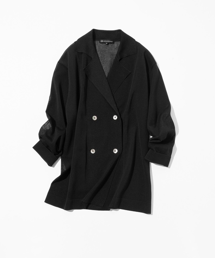 洗える】シアー ダブルブレスト ニット ジャケット(508368365)｜阪急