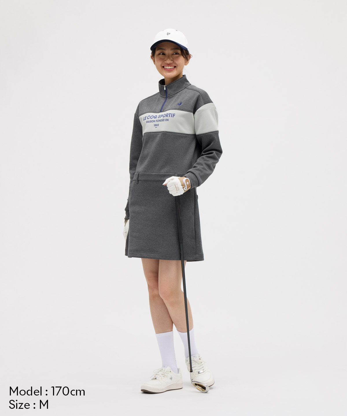 le coq sportif - Le coq sportif ルコック ワンピース 肩出し ロゴ 美品　M〜L le coq sportif - Le coq sportif ルコック ワンピース 肩出し