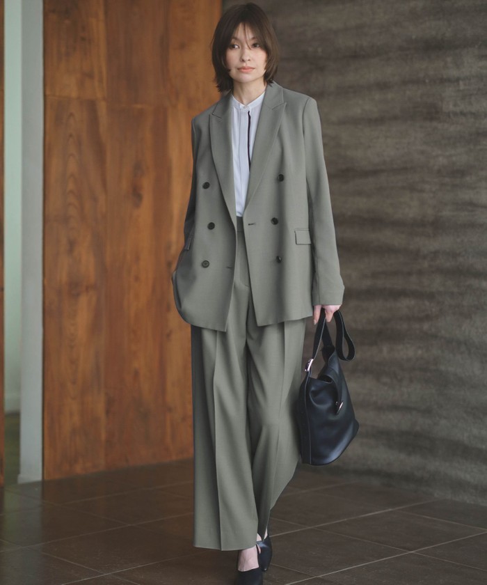 ICB ウール2WAYストレッチ ダブルブレストジャケット 新品 ICB【洗える