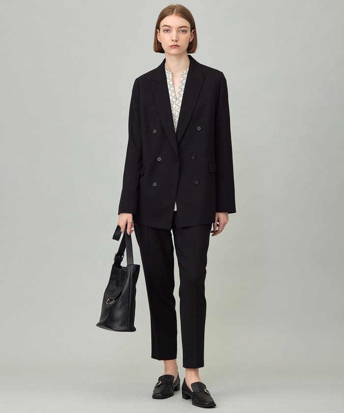 ICB 【洗える】ウール2WAYストレッチ ドロストパンツ（サイズ44） UVカット・洗える】ウール2WAYストレッチ ドロストパンツ｜アイ