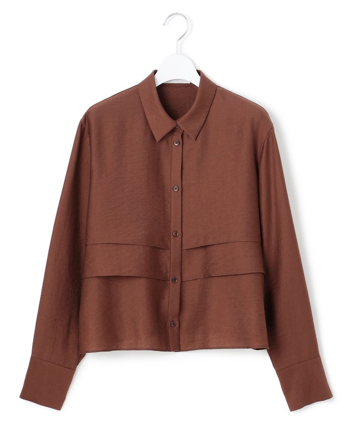 洗える】 ワッシャーツイル クロップドブラウス(508509264)｜阪急