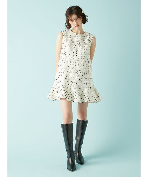 L.B CANDY STOCK Aラインビジューミニワンピース L.B CANDY STOCK]Aラインビジューミニワンピース | リリー