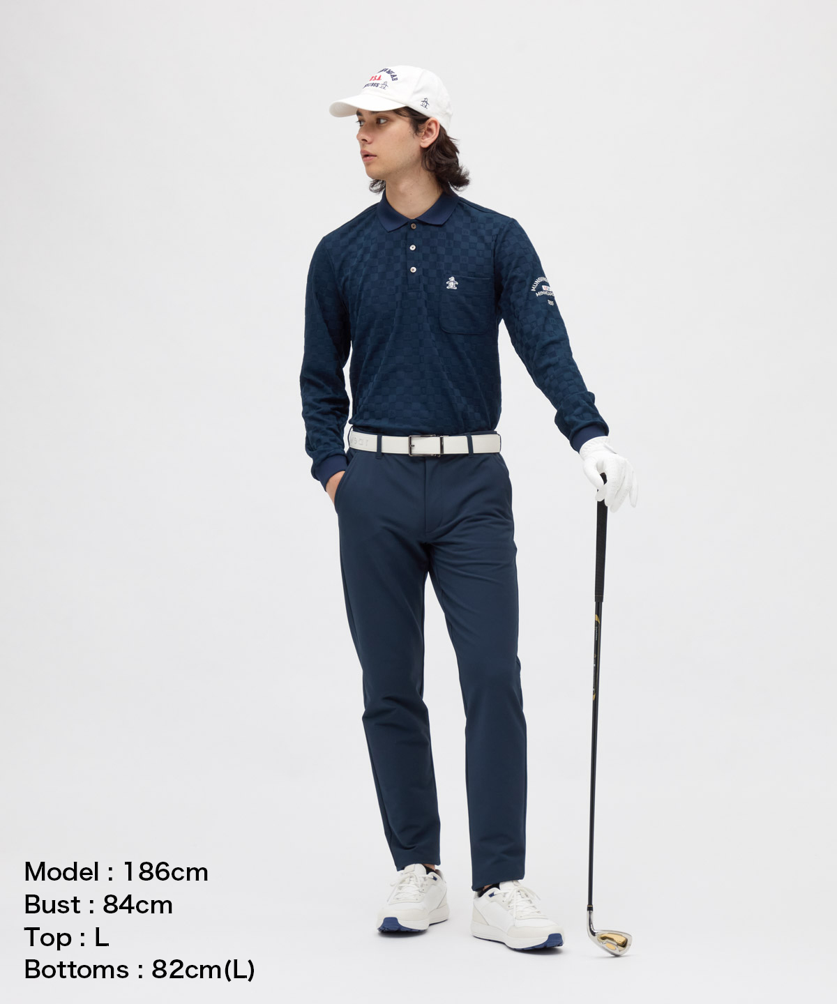 【新品】マンシングウェア ストレッチリンクスジャガード長袖ポロシャツ吸汗速乾UV Munsingwear ストレッチリンクスジャガード長袖ポロシャツ
