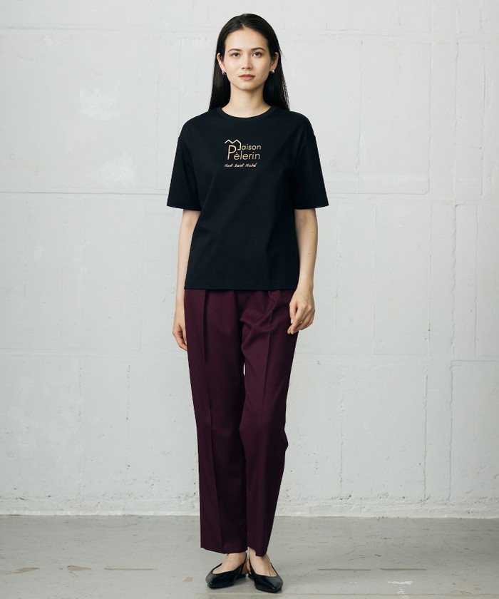 SHIHOさん着用・洗える】TRスラブツイルテーパード パンツ