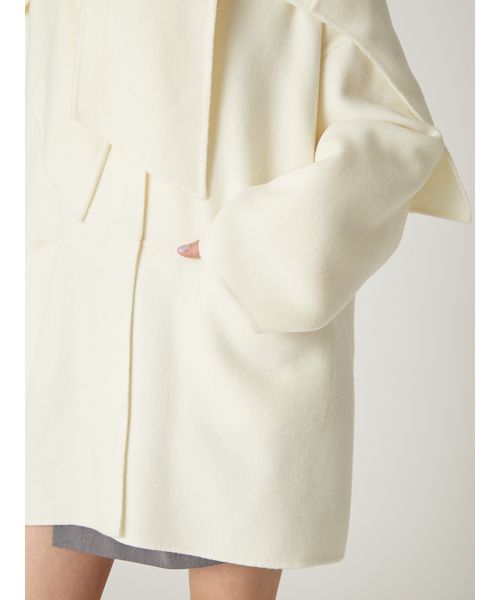 マフラー付ノーカラーリバーミドルコート(508555750)｜阪急百貨店公式