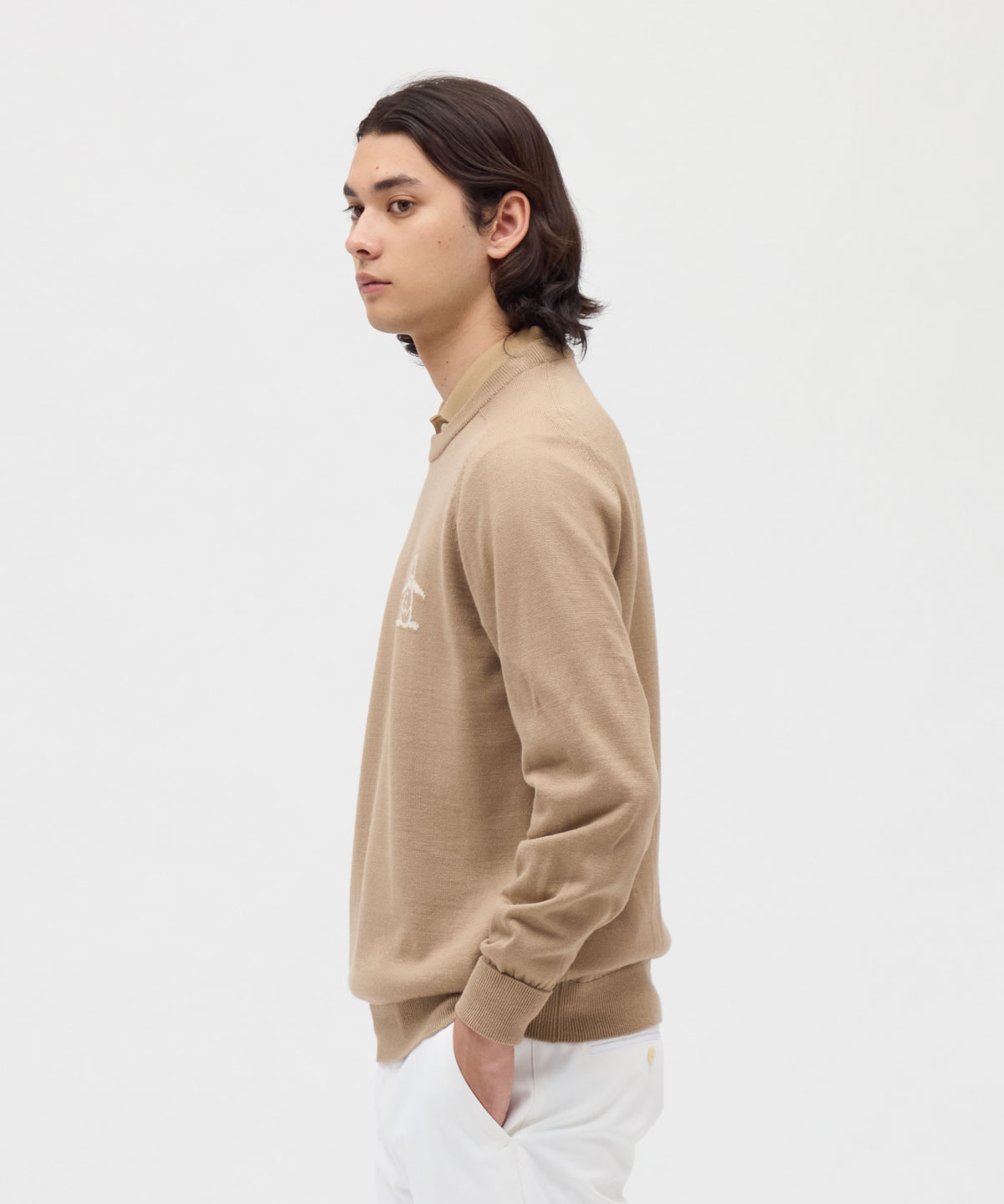 マンシングウェア セーター マンシングウェア Munsingwear 吸湿発熱ビッグロゴクルーネック