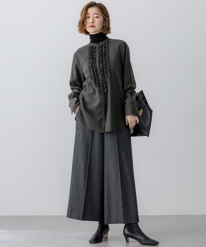 VERY11月号掲載/洗える】TWボイル フリルディテール ブラウス