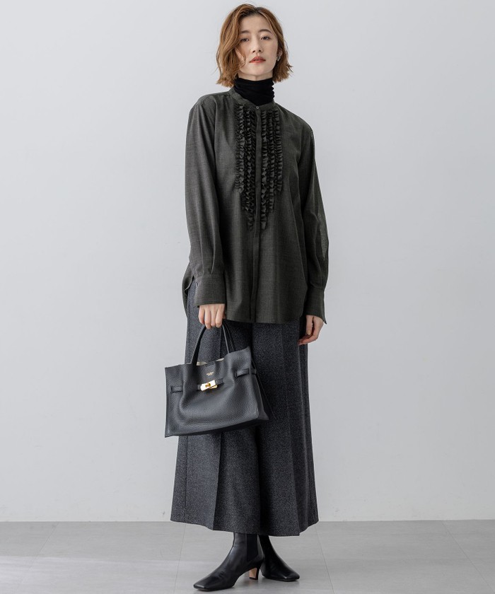 VERY11月号掲載/洗える】TWボイル フリルディテール ブラウス