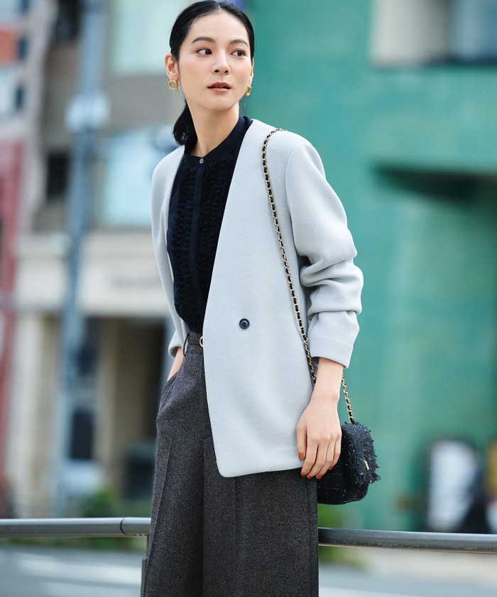 VERY11月号掲載/洗える】TWボイル フリルディテール ブラウス