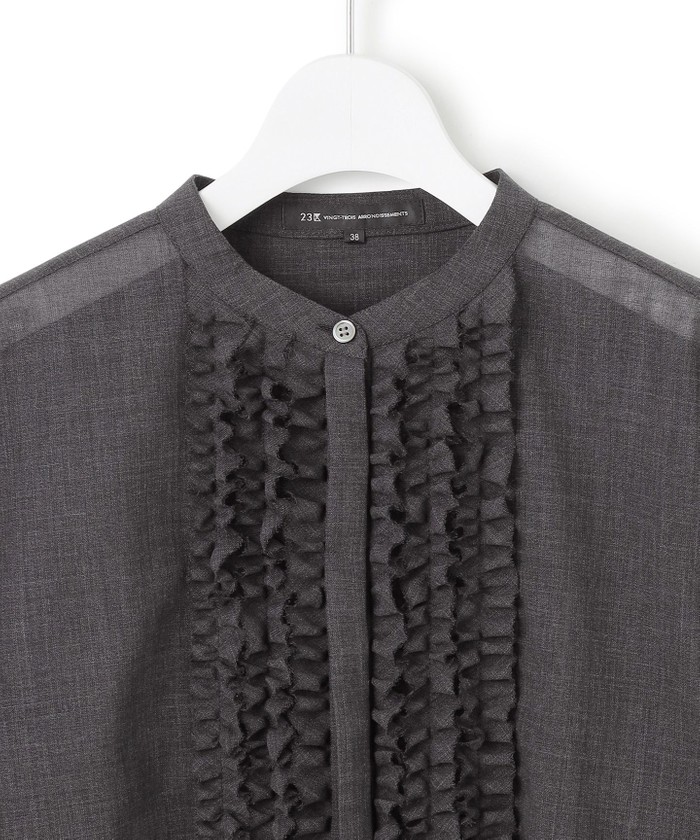 VERY11月号掲載/洗える】TWボイル フリルディテール ブラウス