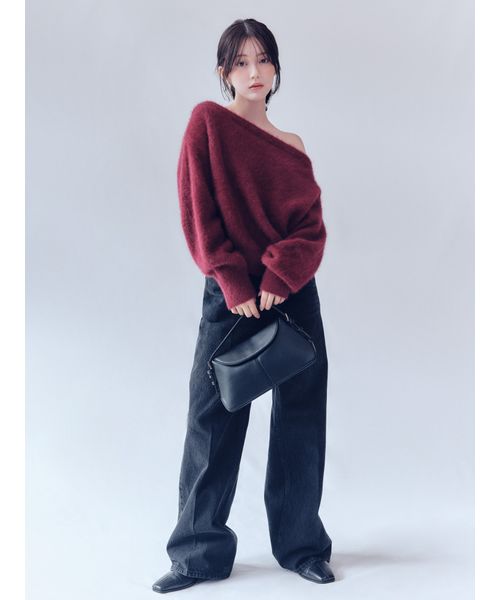 aimeine エメイン　 フォックスカシミヤオフショル2wayニット 2025年最新】Aimeine フォックスカシミヤオフショル2wayニットの人気