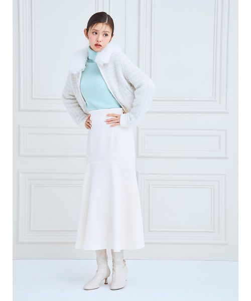 ファー衿付きツイードニットブルゾン(508584539)｜阪急百貨店公式通販