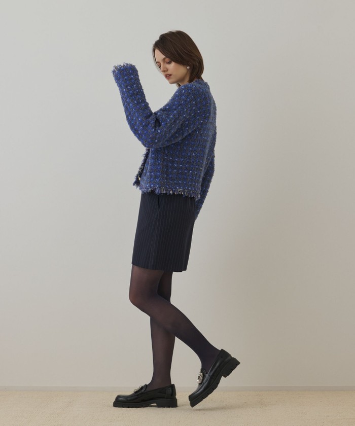 anuans リバーウールミニスカート ネイビー S アニュアンス anuans